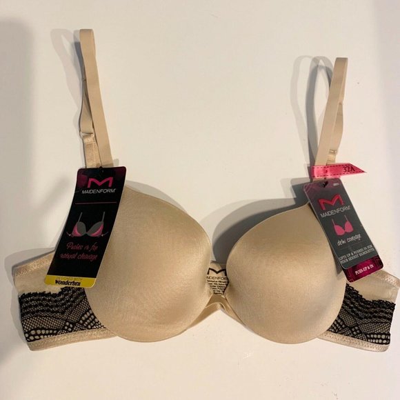 Maidenform Size 32A Wonderbra Latte Love The Lift Demi Push-Up Bra  #DM9900 - Picture 4 of 7